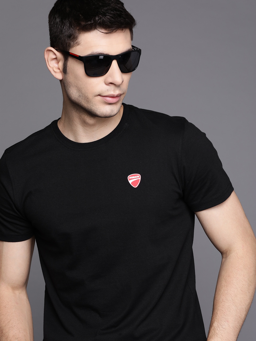 

Ducati Men Black Solid Pure Cotton T-shirt
