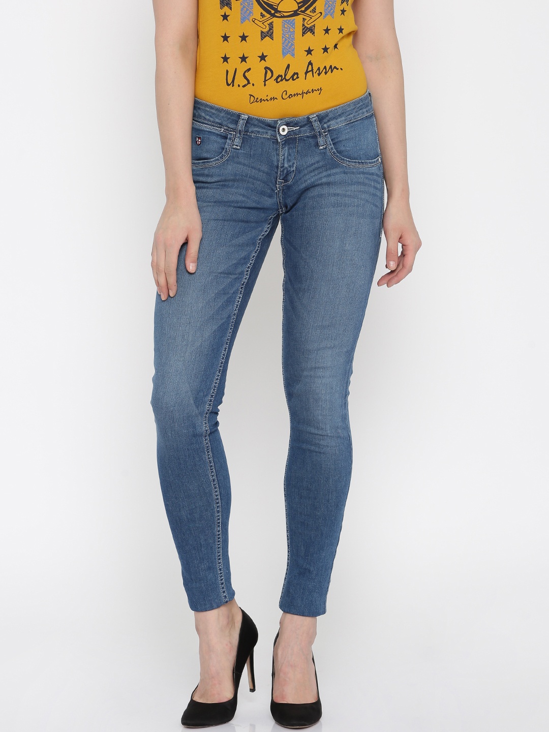 

U.S. Polo Assn. Women Blue Skinny Fit Stretchable Jeans