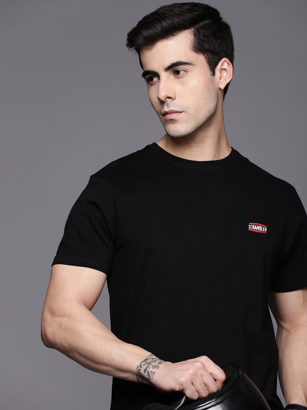 

Ducati Men Black Solid Pure Cotton T-shirt