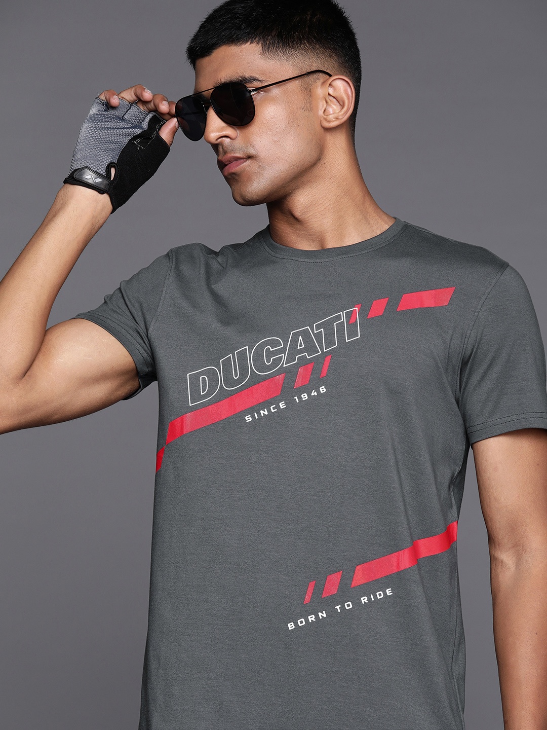 

Ducati Brand Logo Printed T-shirt, Grey