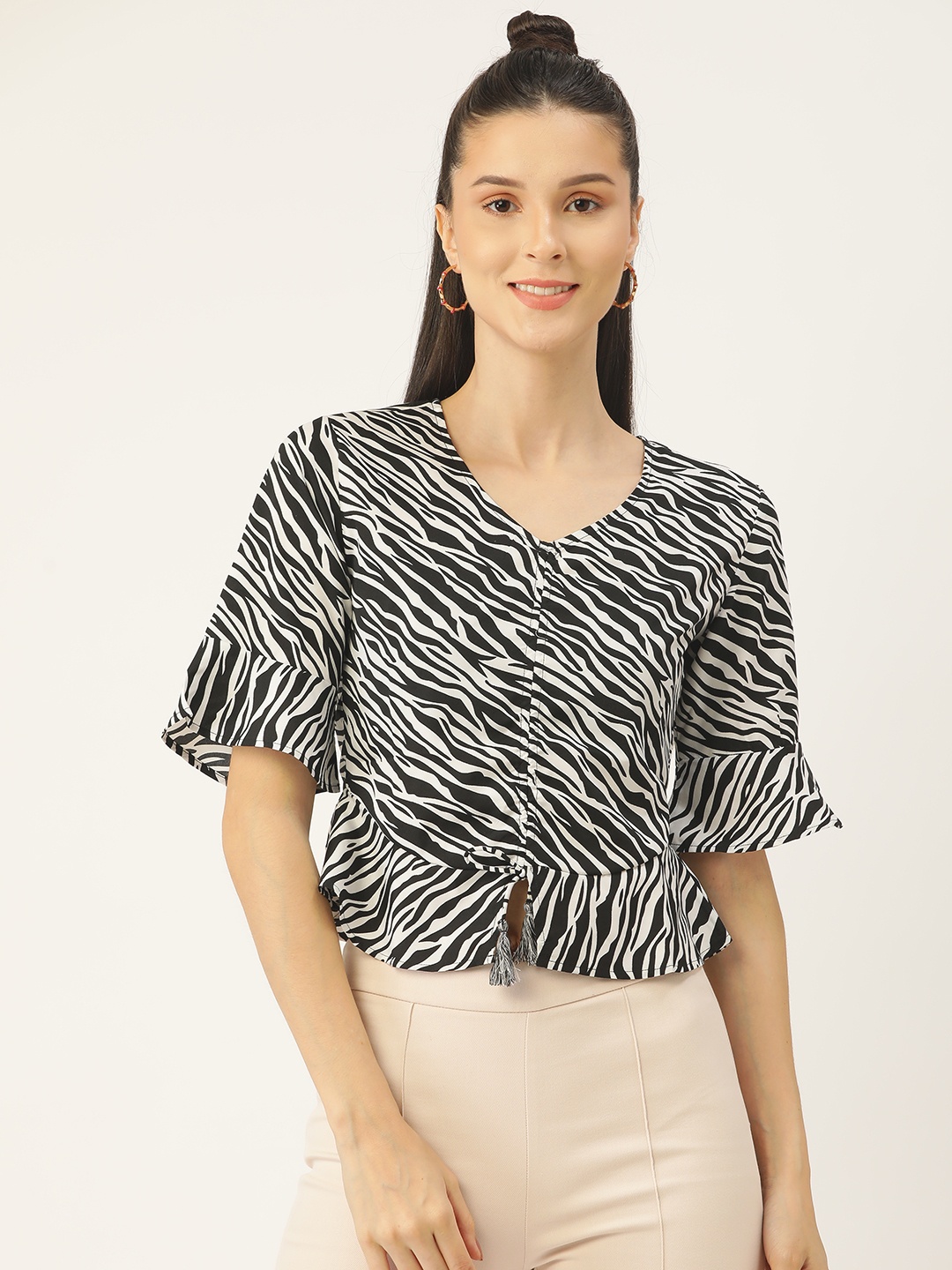 

PIRKO Black & White Print Top