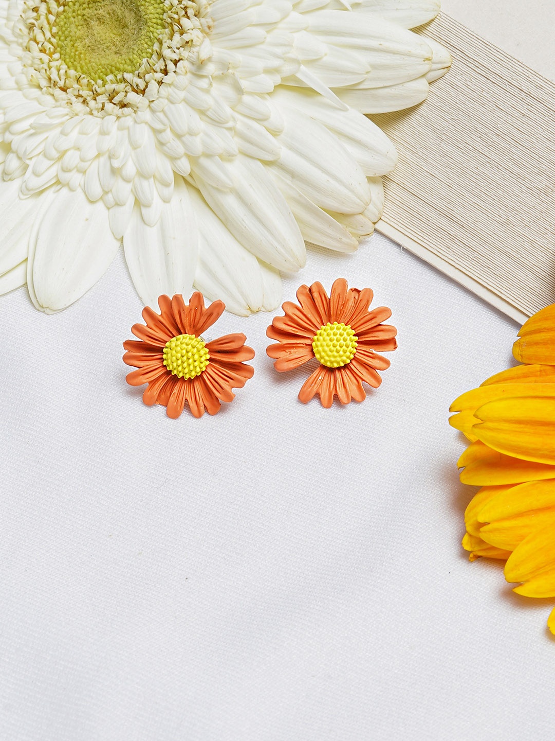 

JOKER & WITCH Merry Colour Pop Orange Floral Earring, Yellow