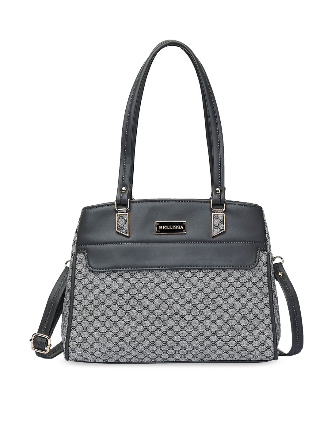 

Bellissa Grey PU Structured Shoulder Bag