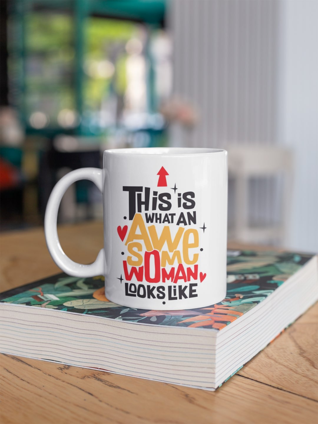 

Oye Happy White & Black Printed Ceramic Glossy Mugs