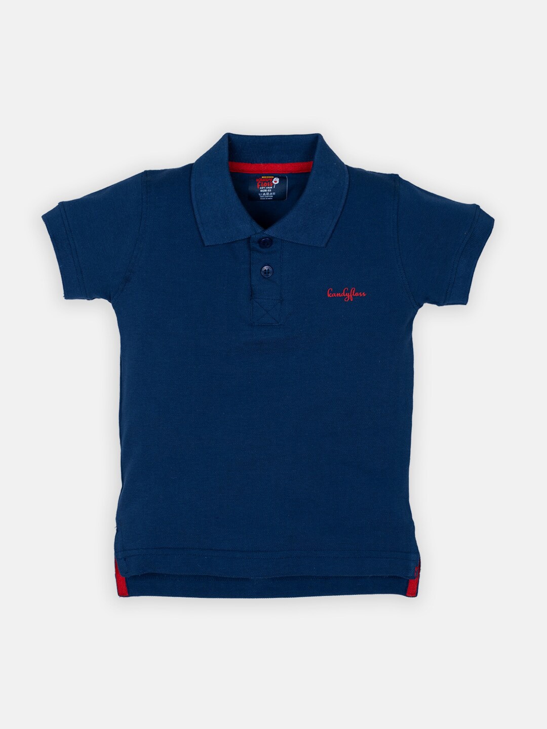 

AMUL Kandyfloss Kids Blue Polo Collar Pure Cotton T-shirt
