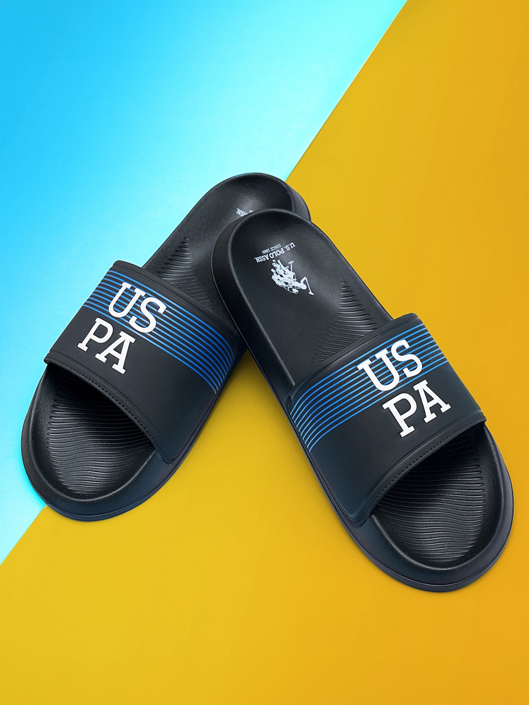 

U.S. Polo Assn. Men Black BEESLEY 4.0 Printed Sliders