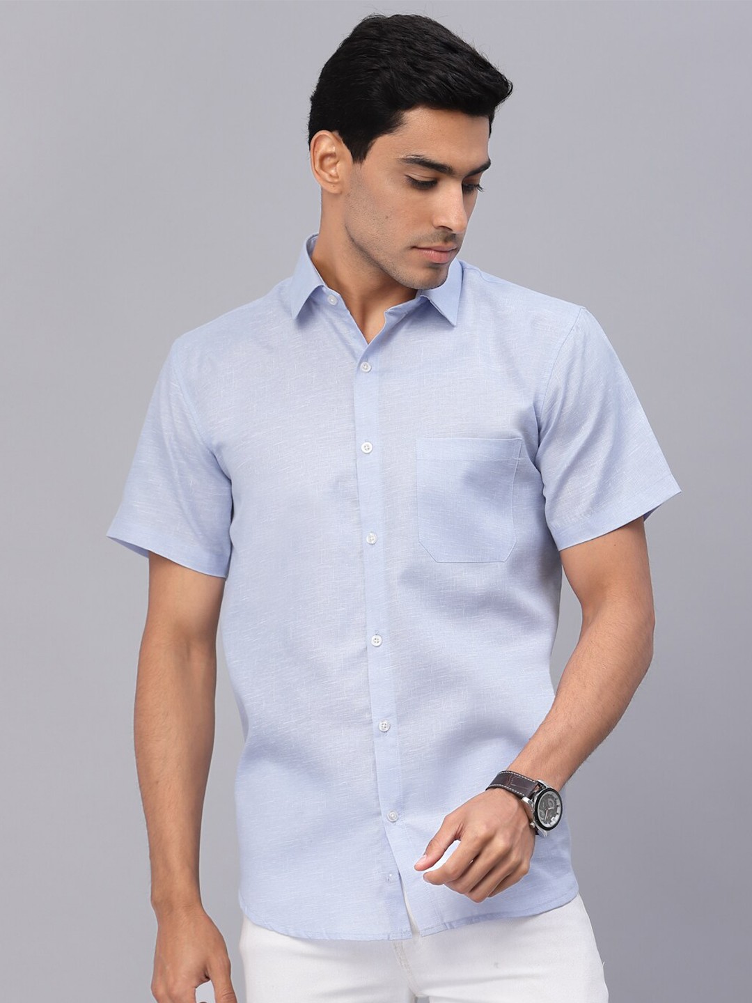 

NEUDIS Men Blue Classic Cotton Formal Shirt