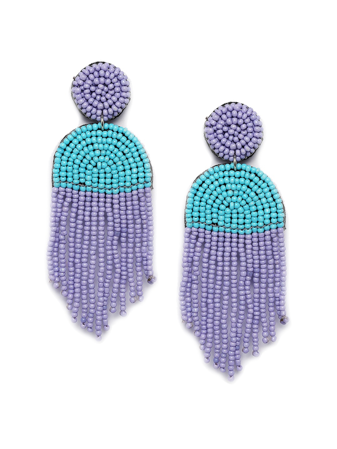 

20Dresses Women Purple & Blue Beaded Contemporary Drop Earrings