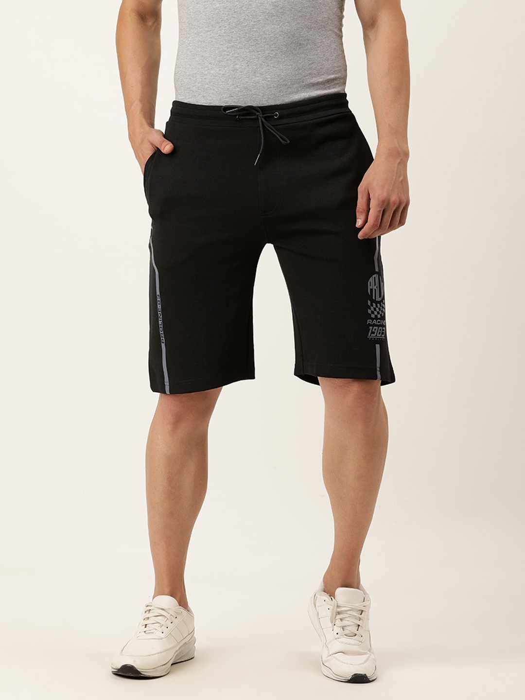 

Proline Active Men Black & Grey Printed Shorts