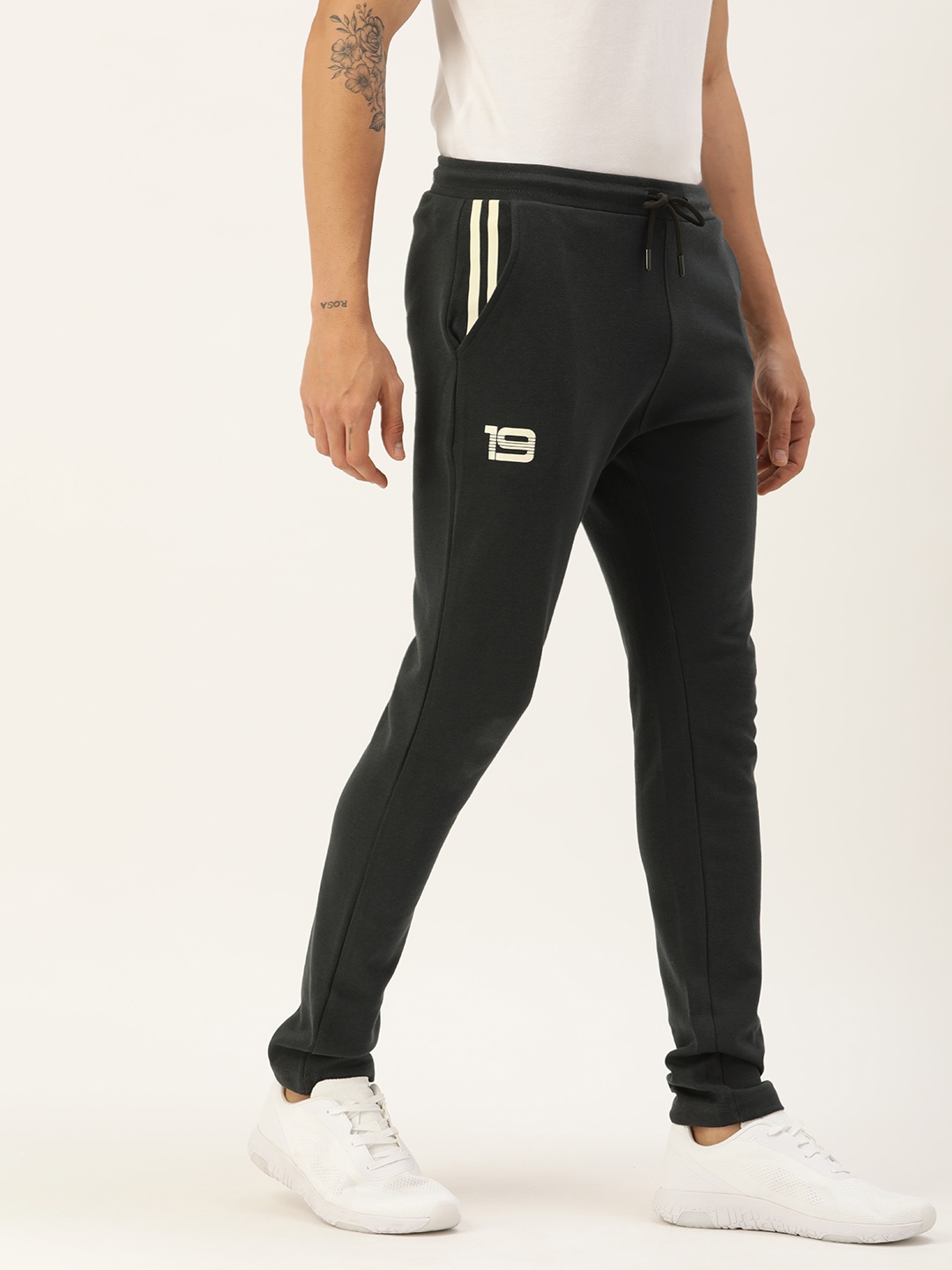 

Proline Active Men Dark Grey Printed Mid-Rise Regular Track Pants