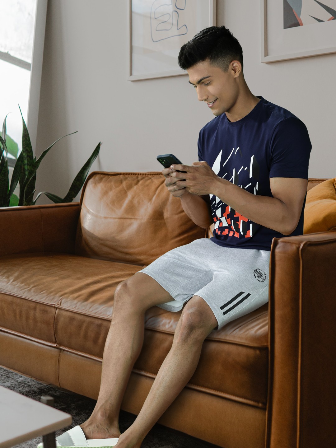 

Proline Active Men Grey Melange & Black Printed Shorts