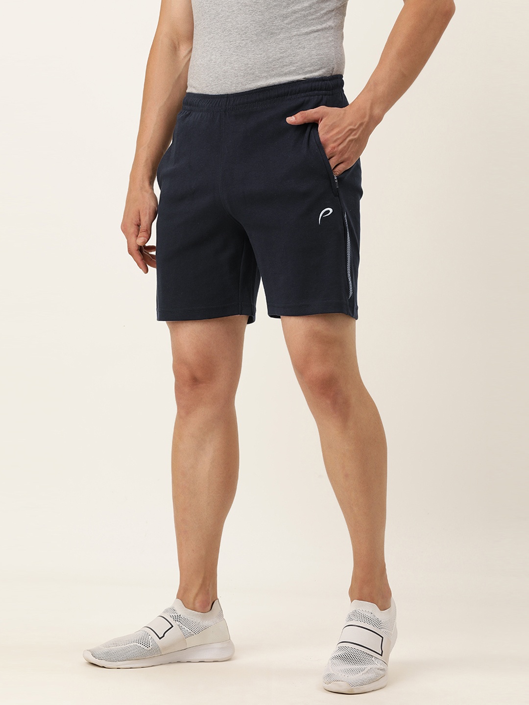 

Proline Active Men Navy Blue Solid Slim Fit Regular Shorts with Rapid-Dry Technology