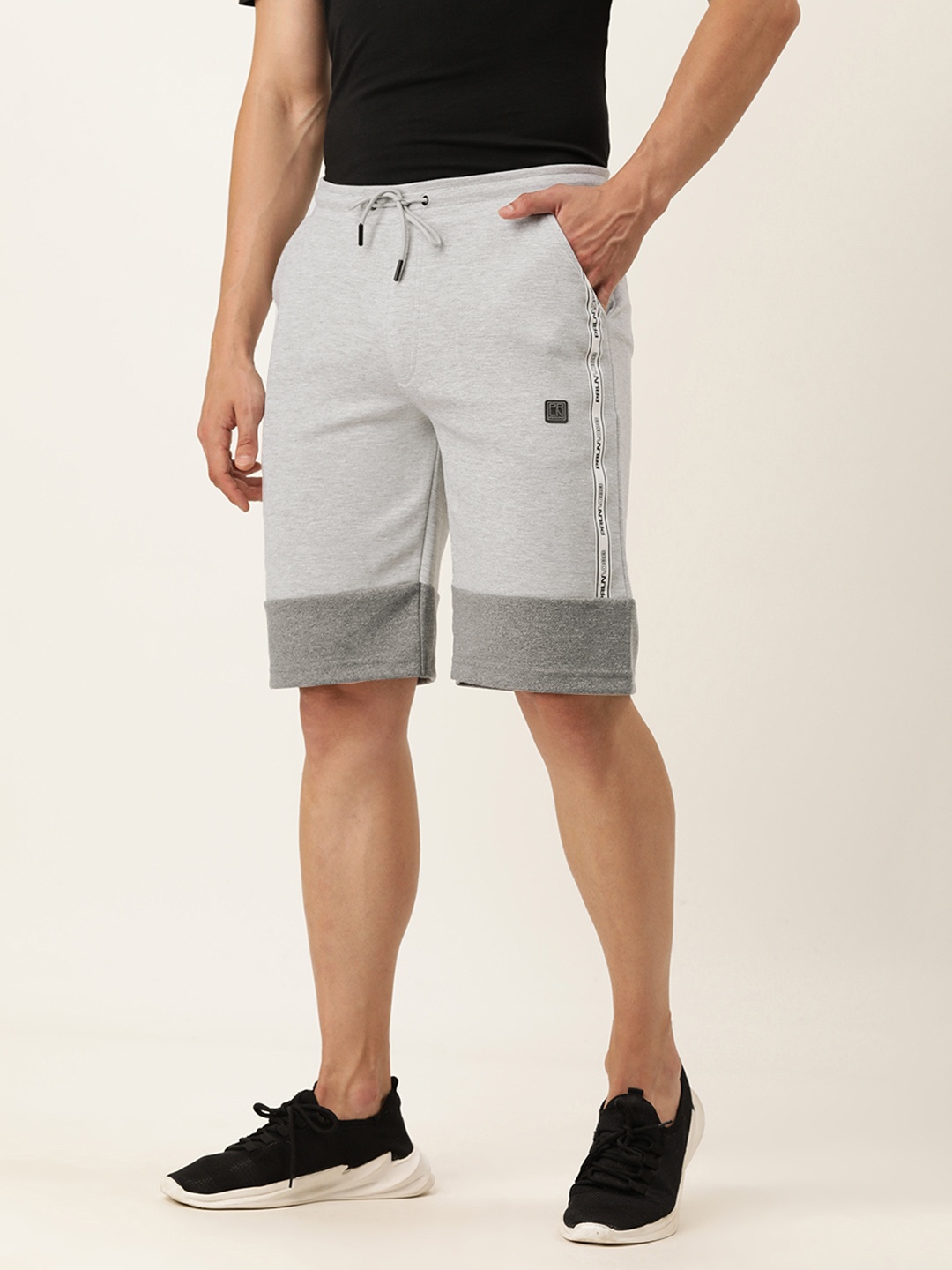 

Proline Active Men Grey & Black Printed Shorts