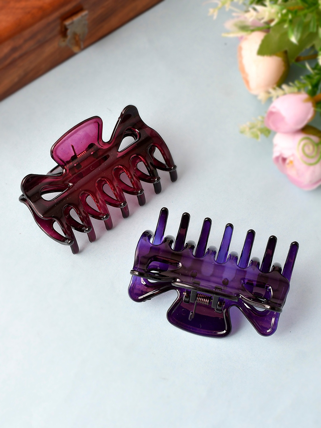 

Silvermerc Designs Women Pink & Purple Set of 2 Claw Clip