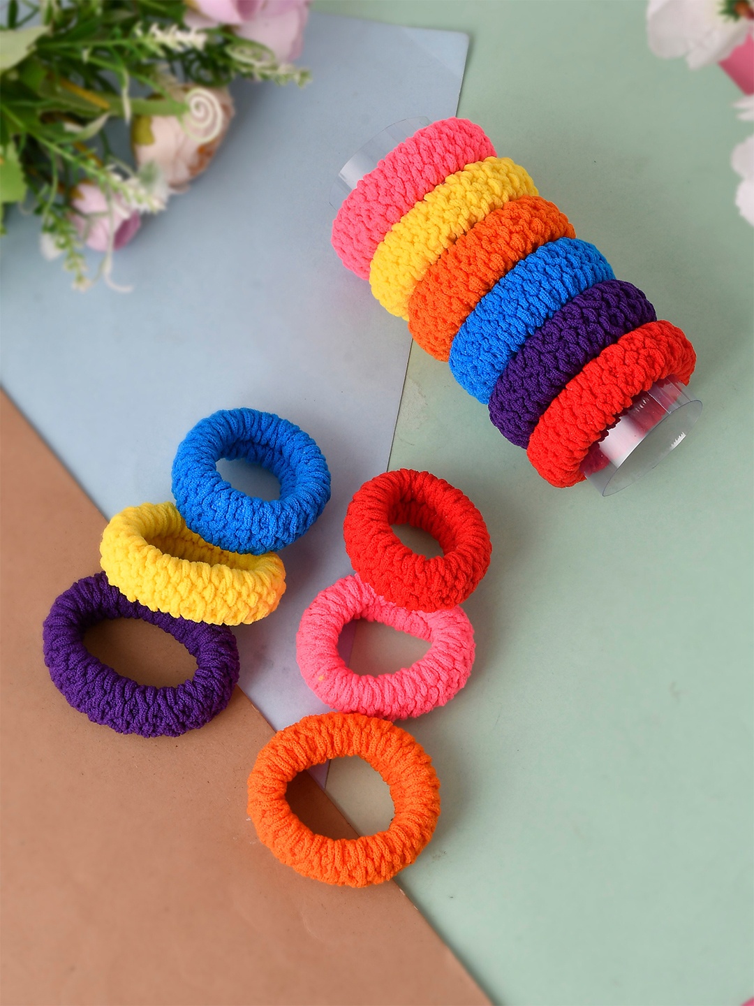 

Silvermerc Designs Women Set Of 12 Multicoloured Ponytail Holders, Multi