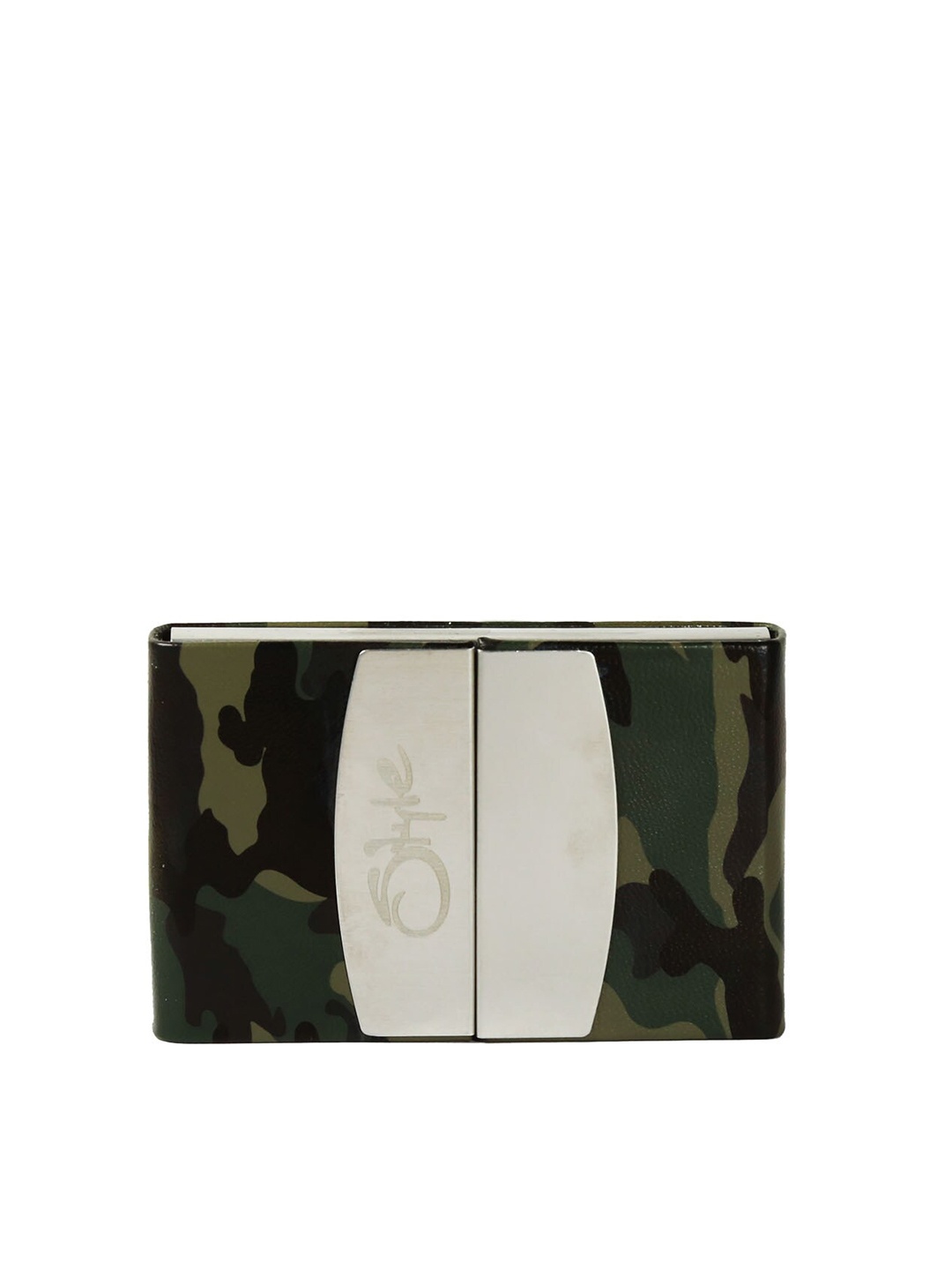 

Style SHOES Men Green Floral Printed PU Card Holder