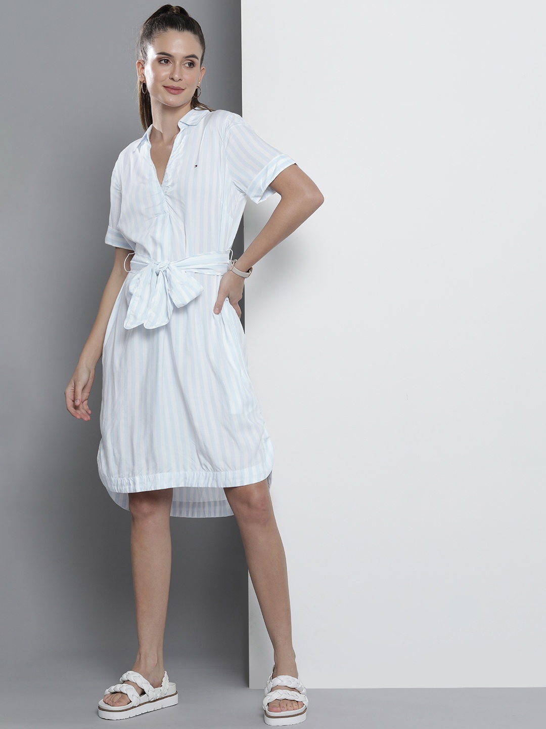 

Tommy Hilfiger Blue & White Striped Shirt Dress
