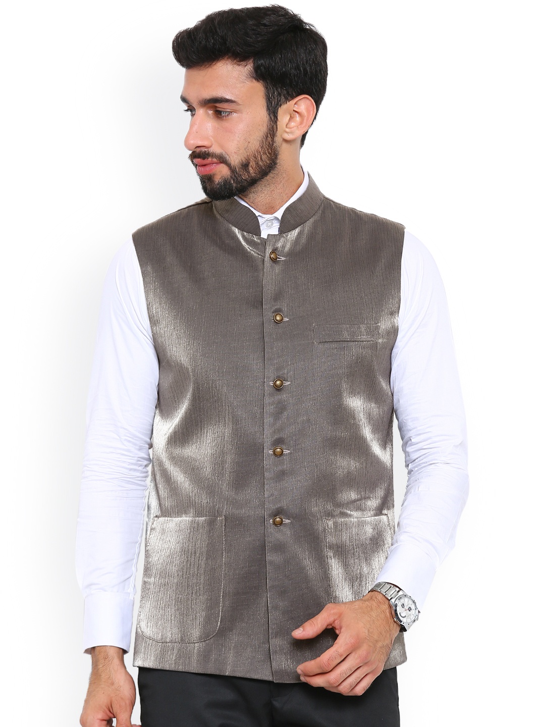 

Shaftesbury London Grey Nehru Jacket