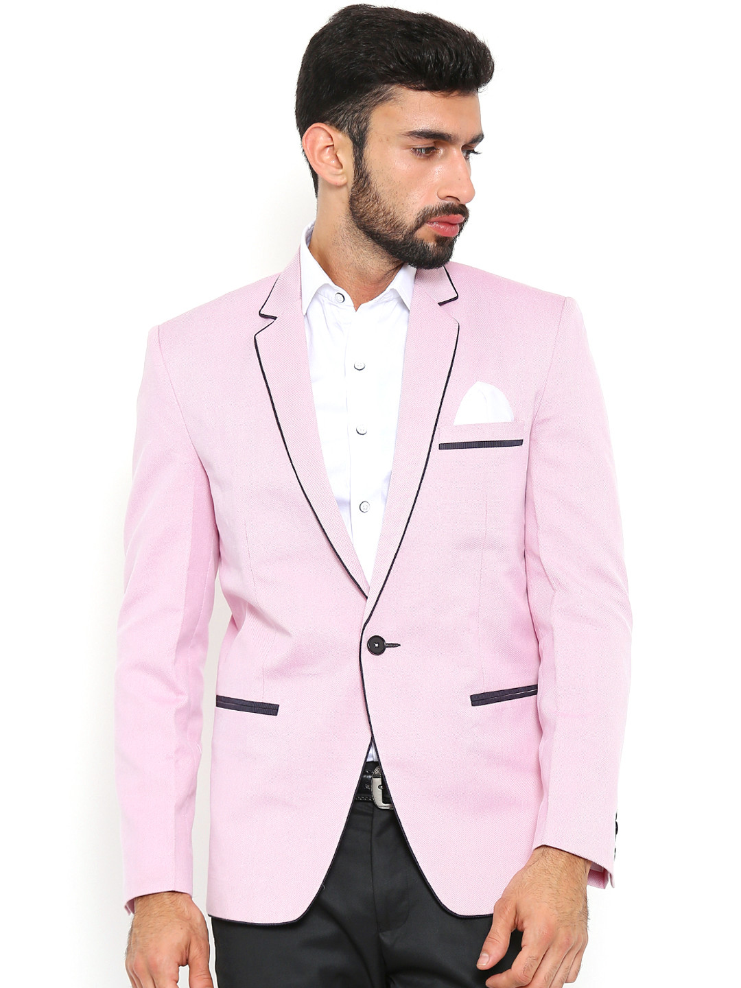 

Shaftesbury London Pink Regular Fit Single-Breasted Formal Blazer