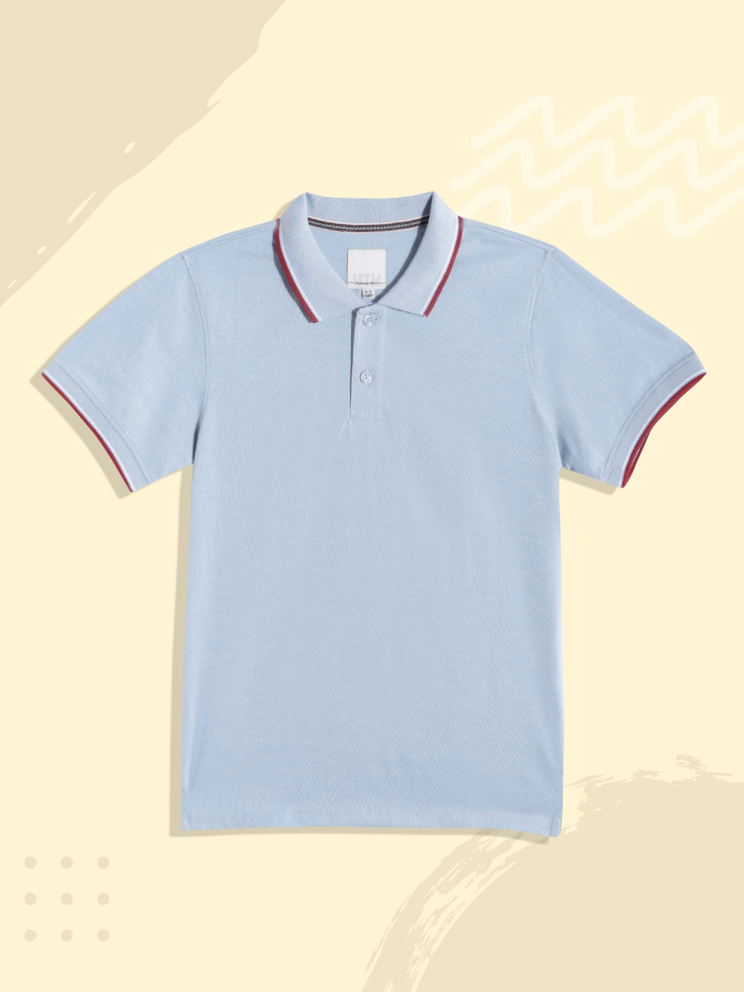 

UTH by Roadster Boys Blue Solid Polo Collar T-shirt