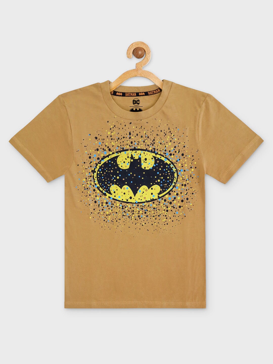 

Kids Ville Boys Brown Batman Printed Cotton T-shirt