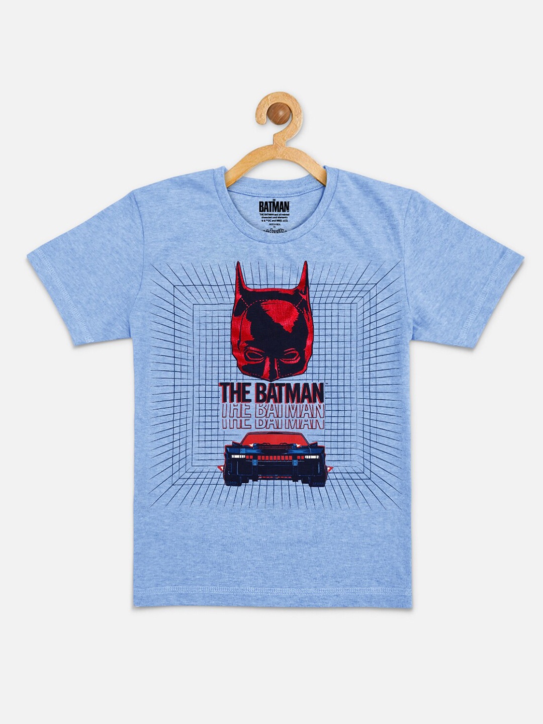 

Kids Ville Boys Blue Batman Printed Cotton T-shirt