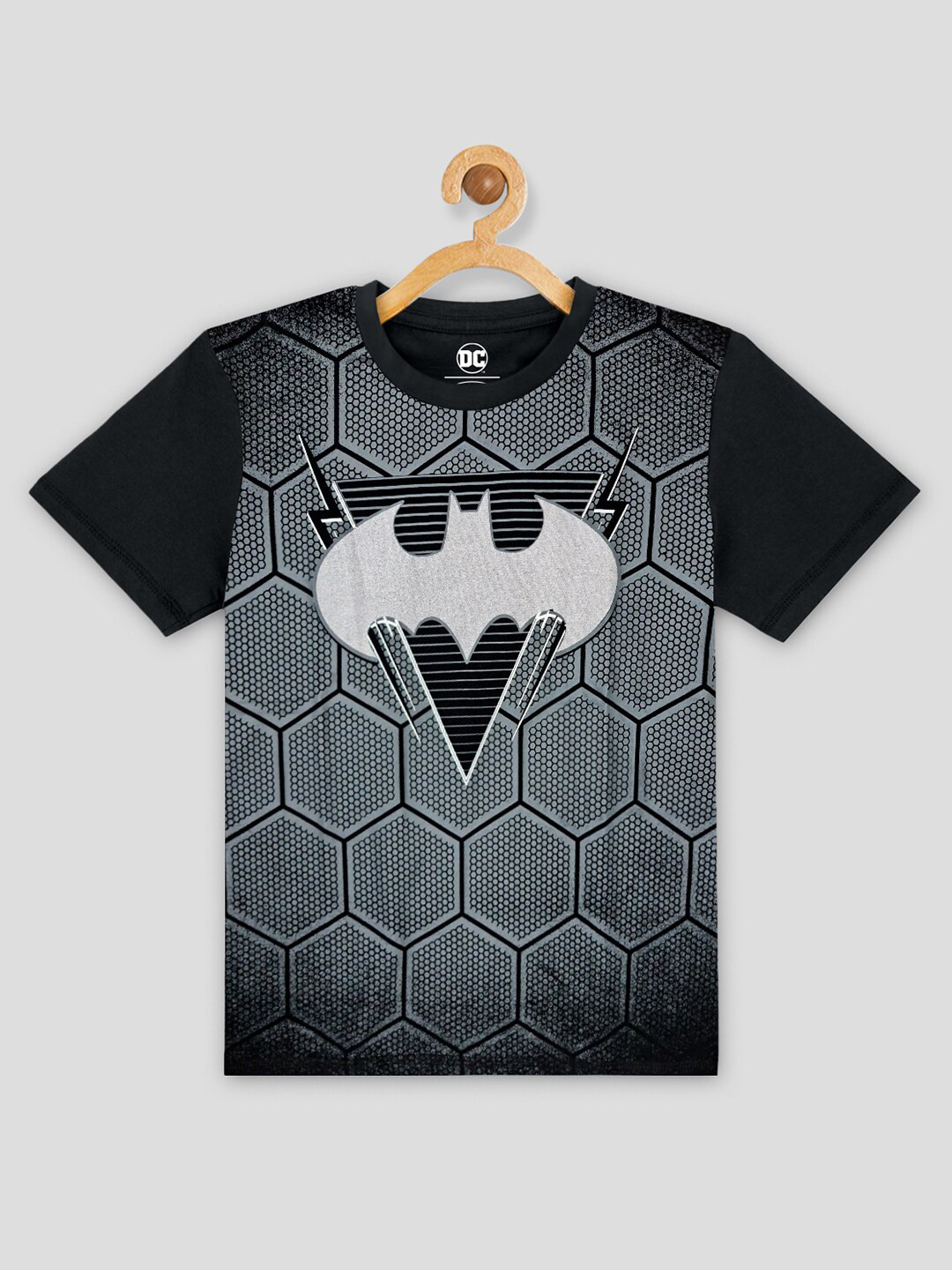 

Kids Ville Boys Black Batman Printed T-shirt