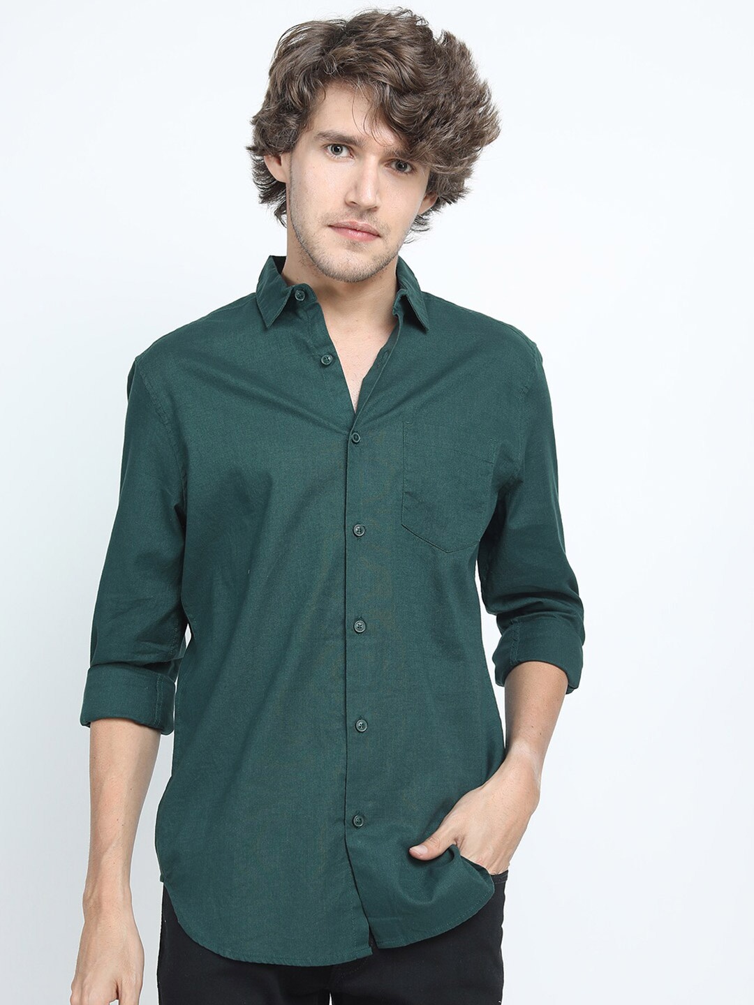 

KETCH Men Green Slim Fit Cotton Casual Shirt