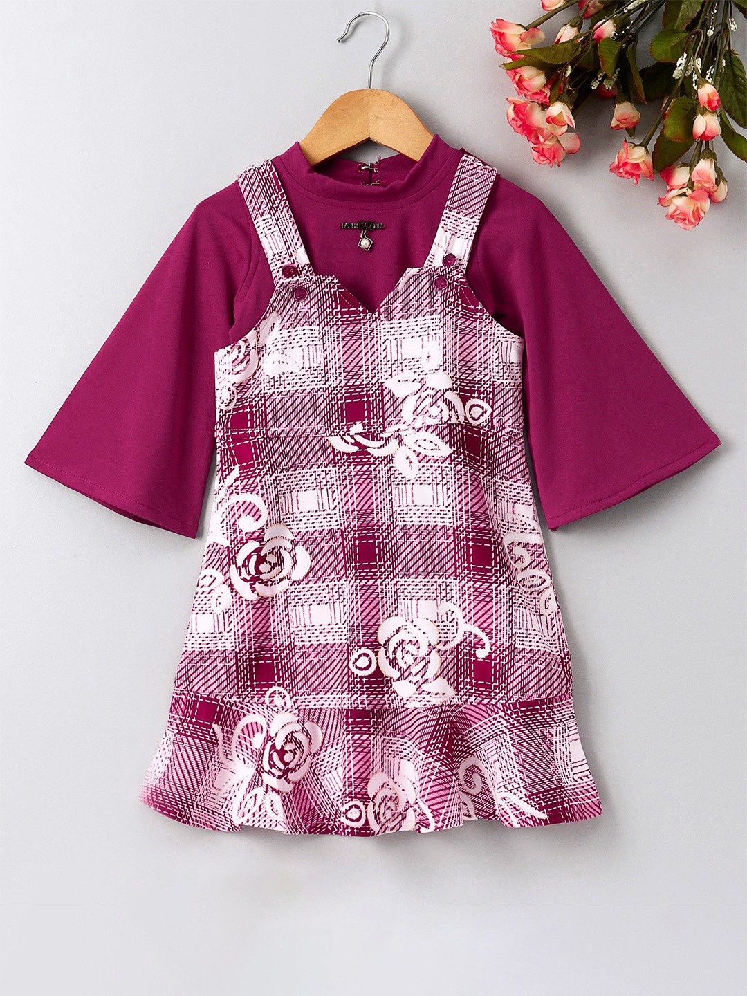 

Enfance Pink & White Pinafore Dress