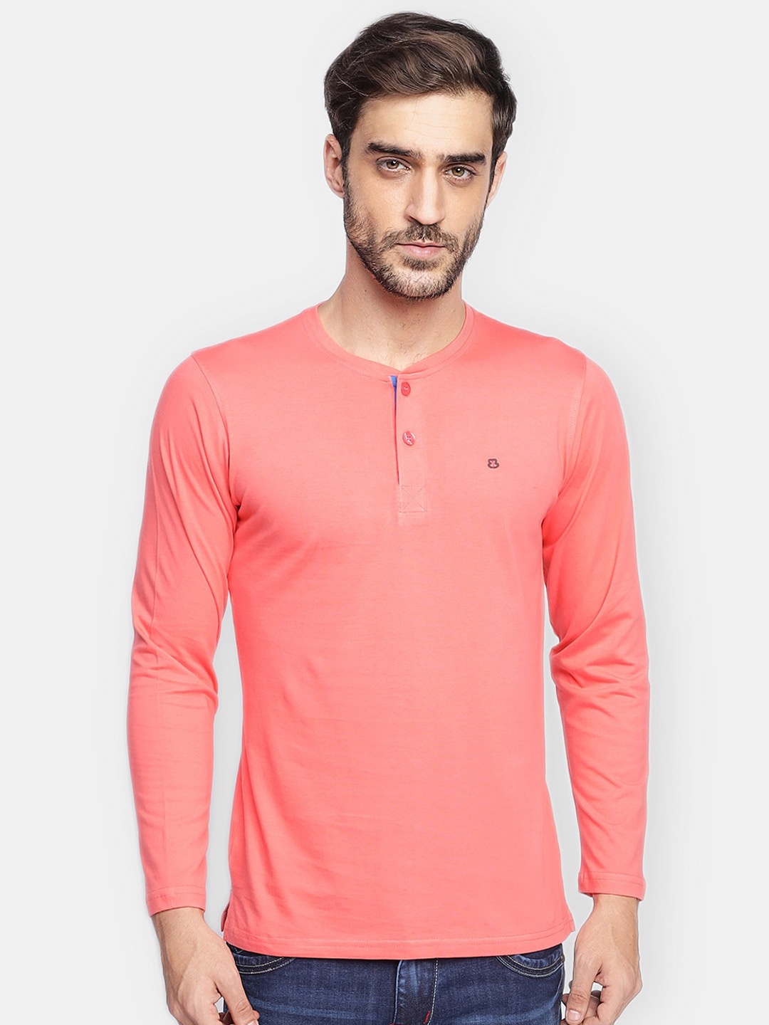 

berry blues Men Pink Cotton T-shirt