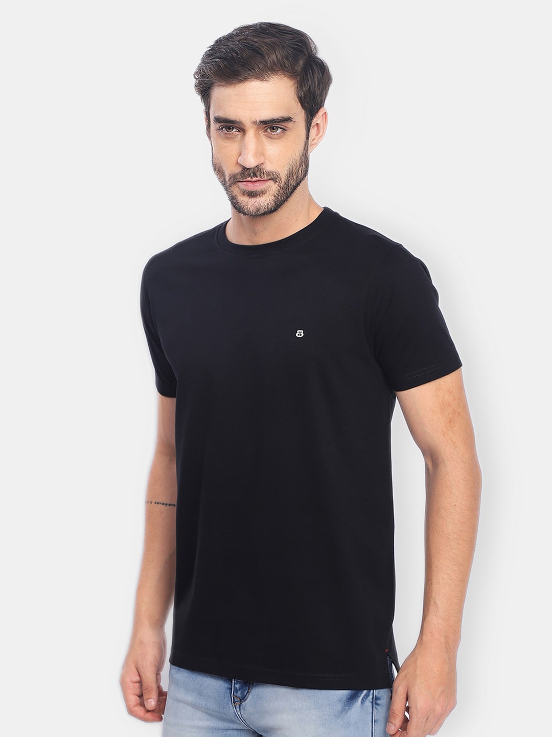 

berry blues Men Black Cotton T-shirt