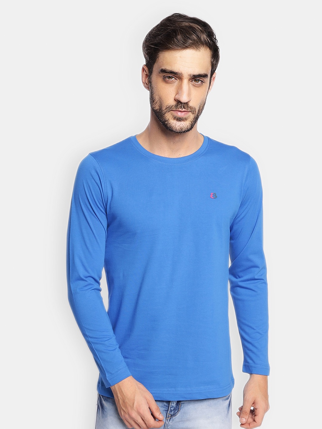 

berry blues Men Blue Cotton T-shirt