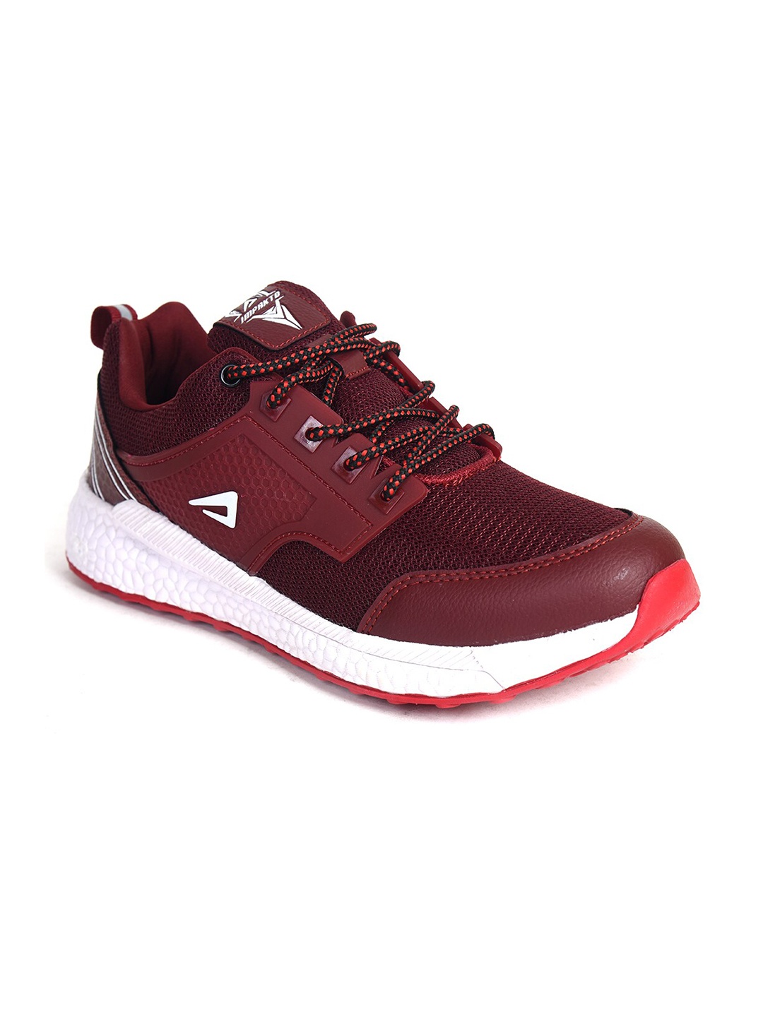 

IMPAKTO Men Maroon Mesh Running Non-Marking Shoes