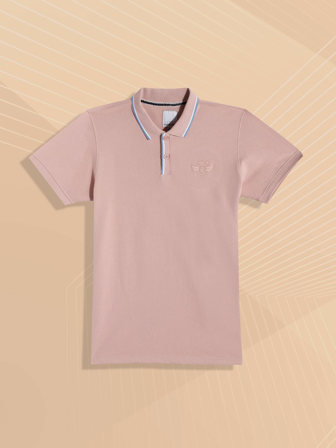 

UTH by Roadster Boys Peach-Coloured Pure Cotton Polo Collar T-shirt
