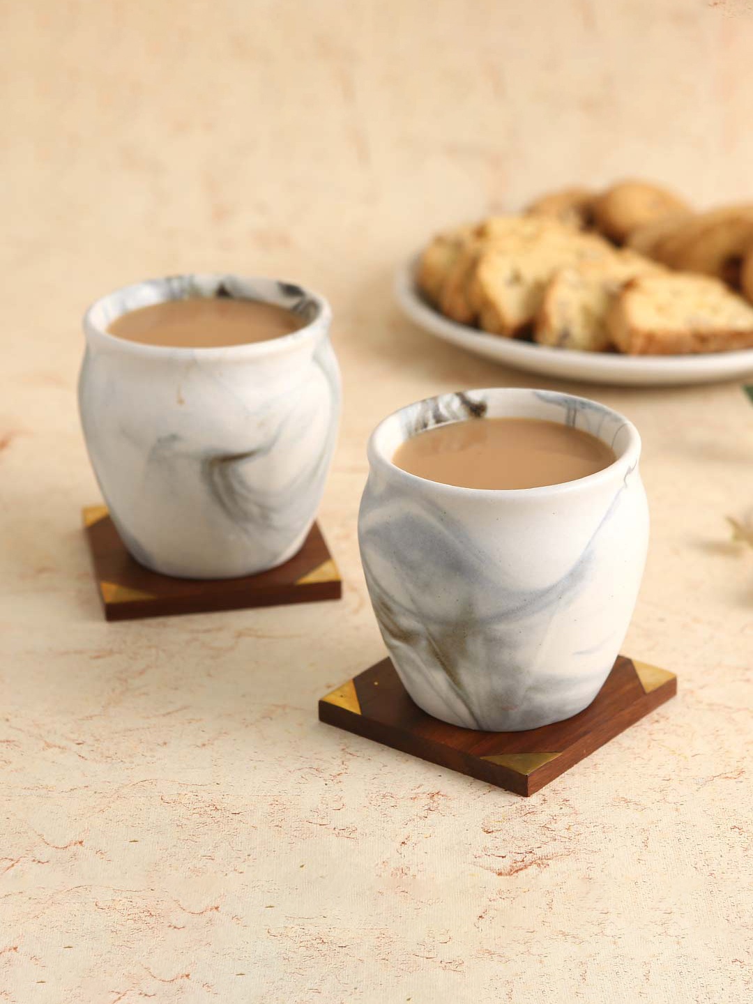 

Wonderchef White & Grey 2 Pieces Teramo Stoneware Kullad