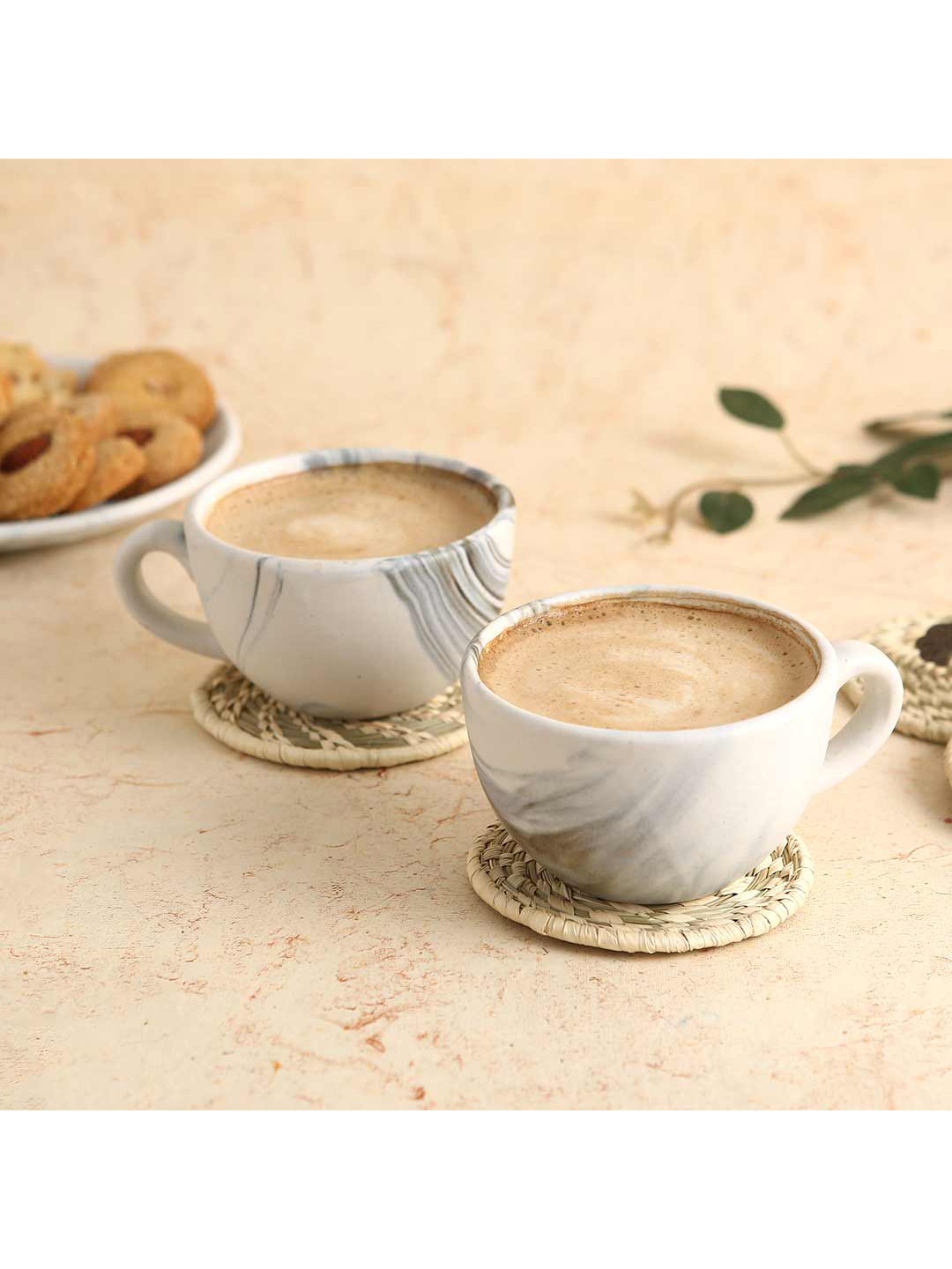 

Wonderchef Teramo White & Grey Set of 2 Stoneware Matte Cappuccino Cups