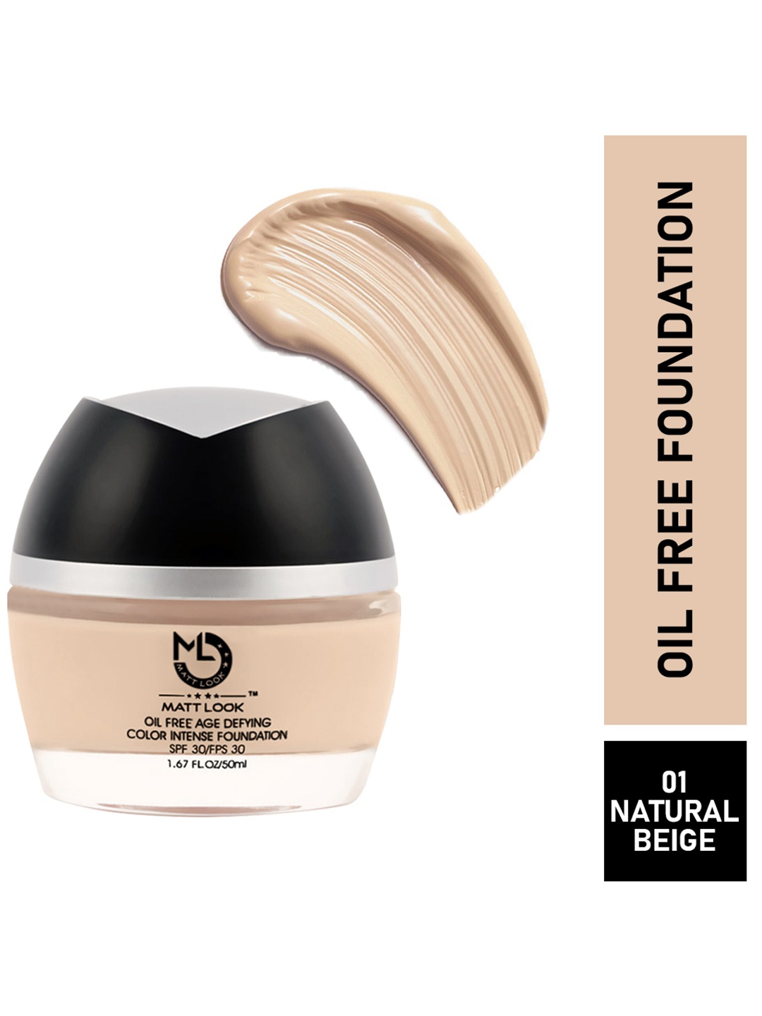 

MATTLOOK Oil Free Age Defying SPF 30 Color Intense Foundation - Natural Beige 01