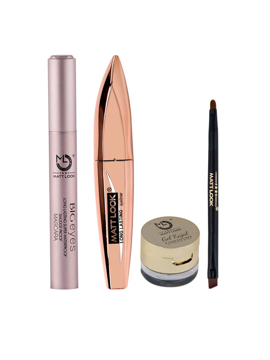 

MATTLOOK Set of 3 Black Mascara Gel Kajal & Eyeliner