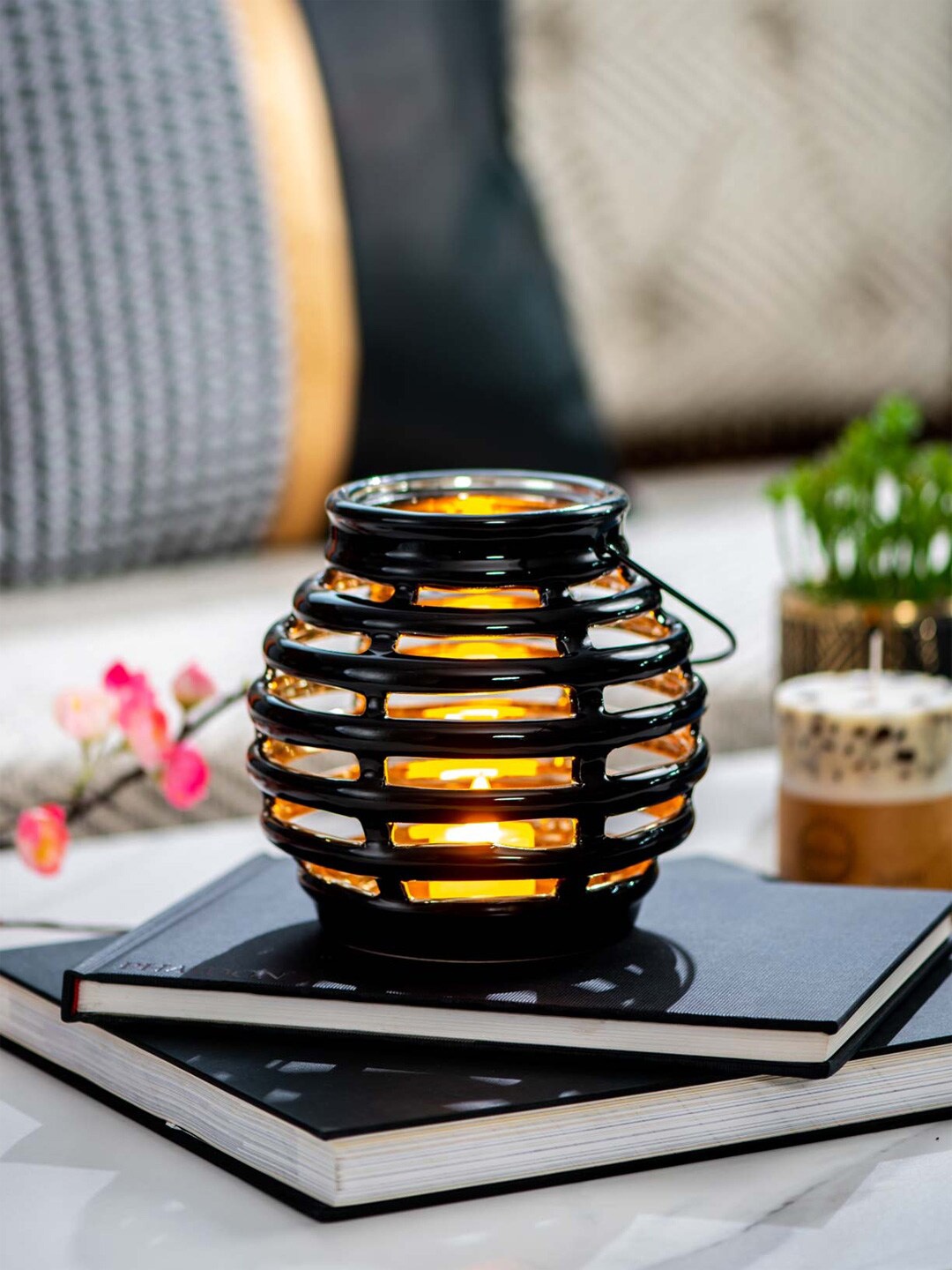 

THEDECORKART Black Tea-Light Candle Holders