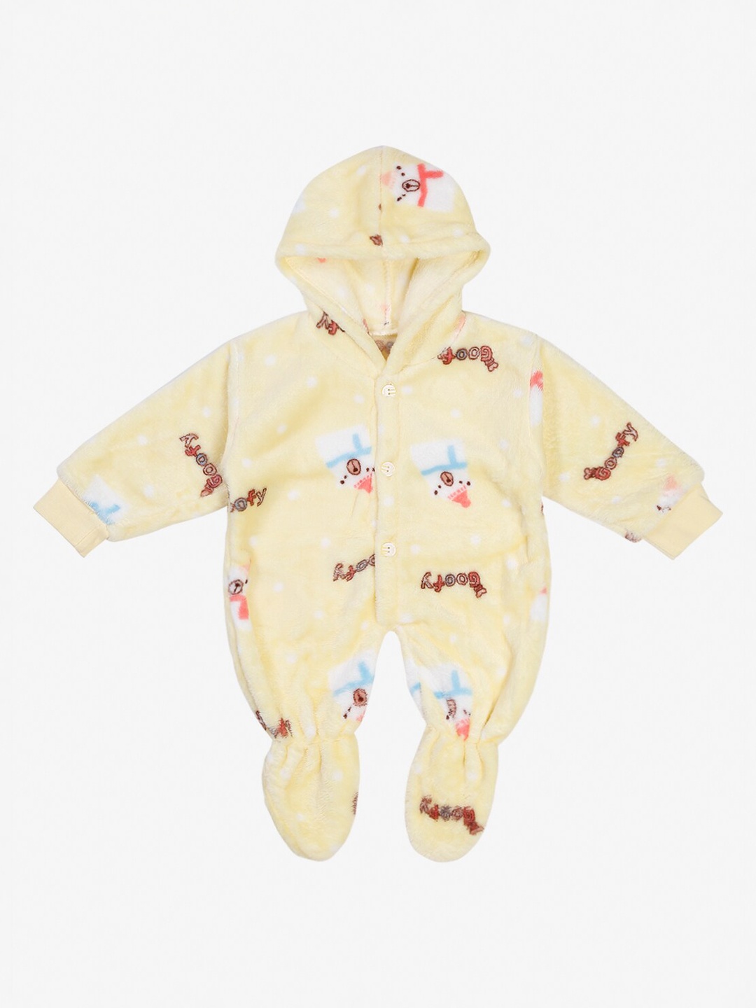 

KLOTTHE Kids Yellow & White Printed Woolen Romper