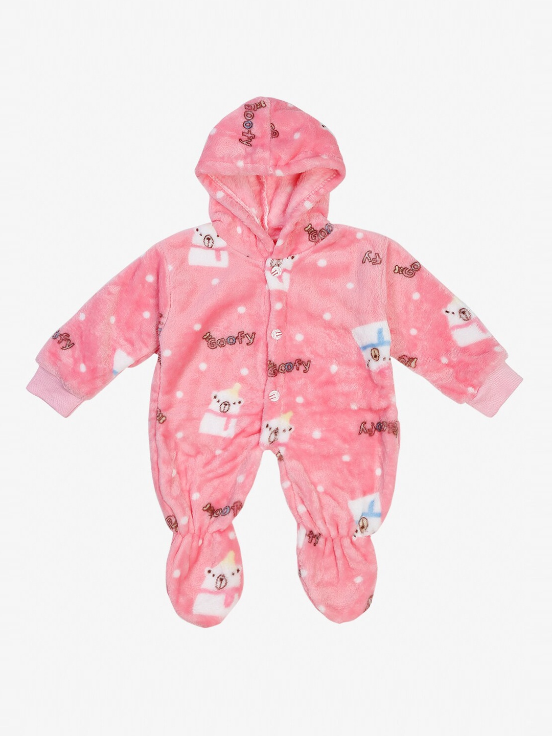 

KLOTTHE Kids Infants Pink Printed Woolen Romper