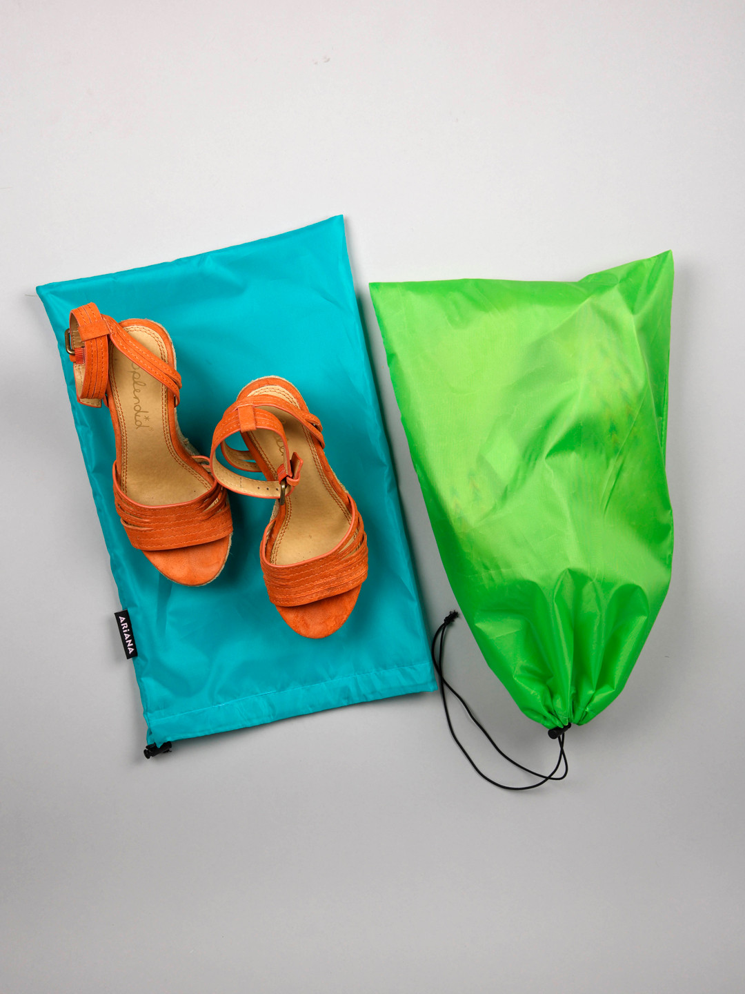 

Ariana Teal Green & Light Green Set Of 2 Solid Shoe Organisers