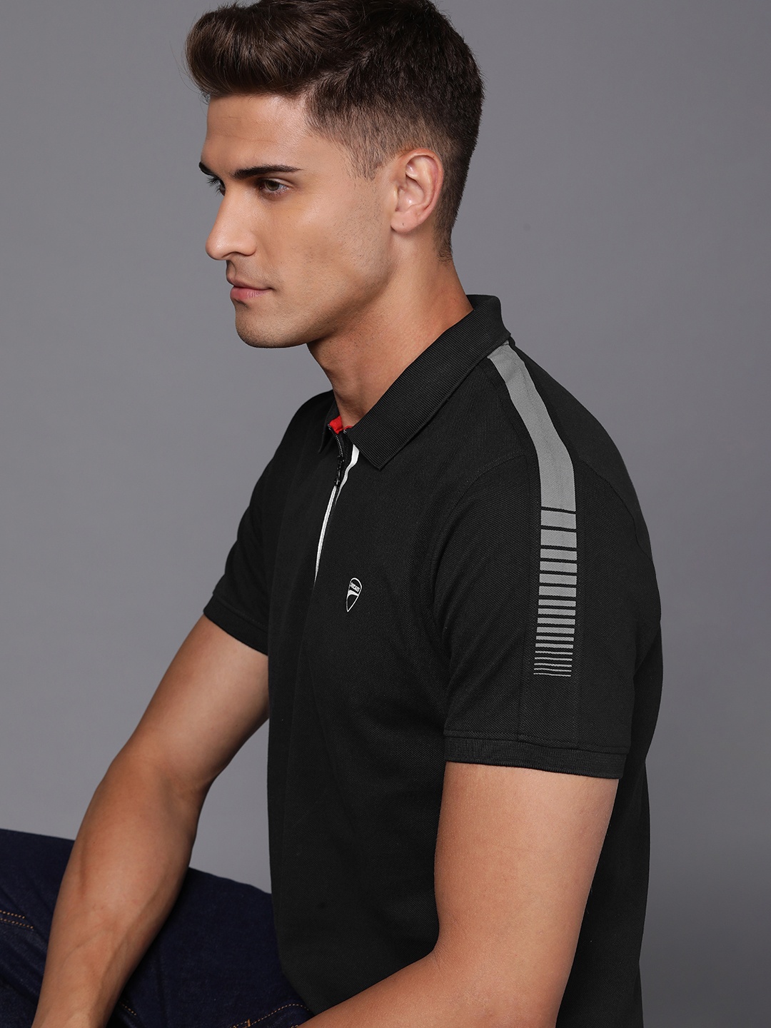 

Ducati Men Black Solid Pure Cotton T-shirt