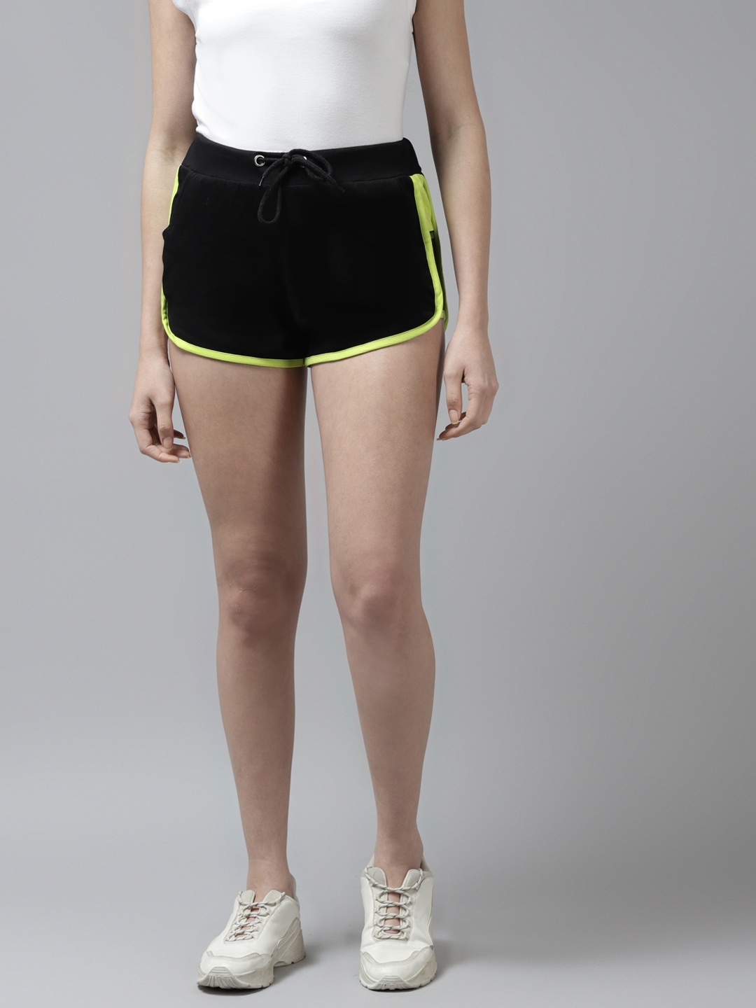 

The Dry State Women Black High-Rise Sports Shorts