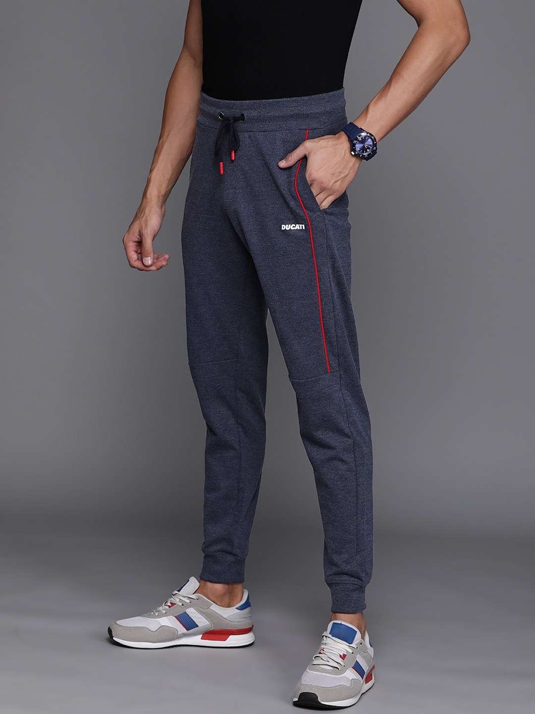 

Ducati Men Navy Blue Solid Joggers