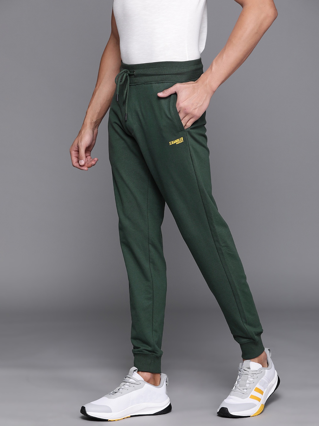 

Ducati Men Olive Green Solid Joggers