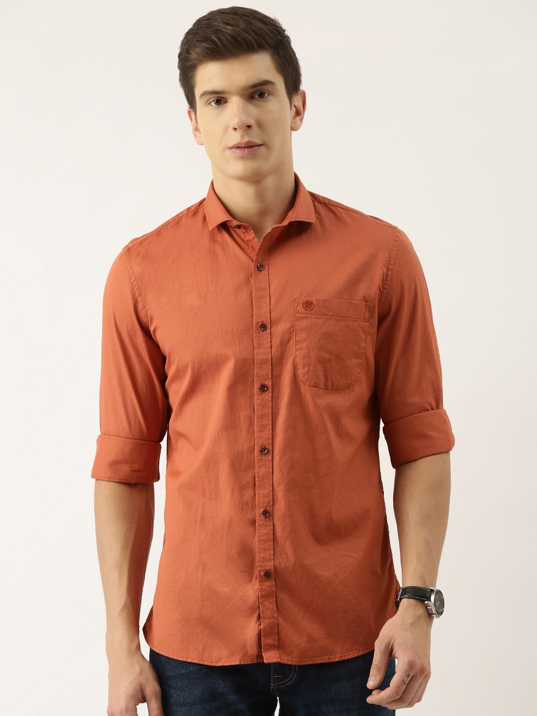 

PETER ENGLAND UNIVERSITY Men Red Slim Fit Casual Shirt