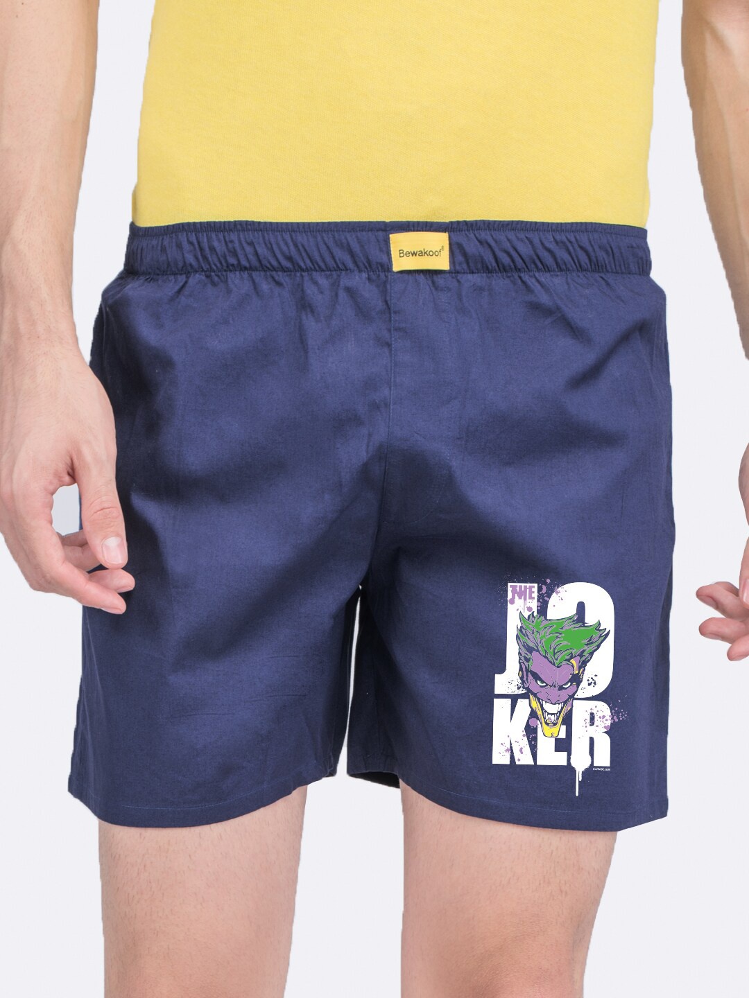 

Bewakoof Men Blue Joker Splash Printed Pure Cotton Boxers