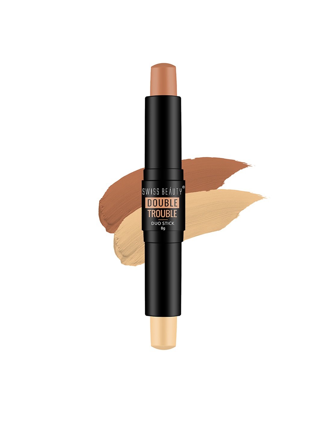 

SWISS BEAUTY Double Trouble Contour & Highlighter Duo Stick - Medium Focus, Nude