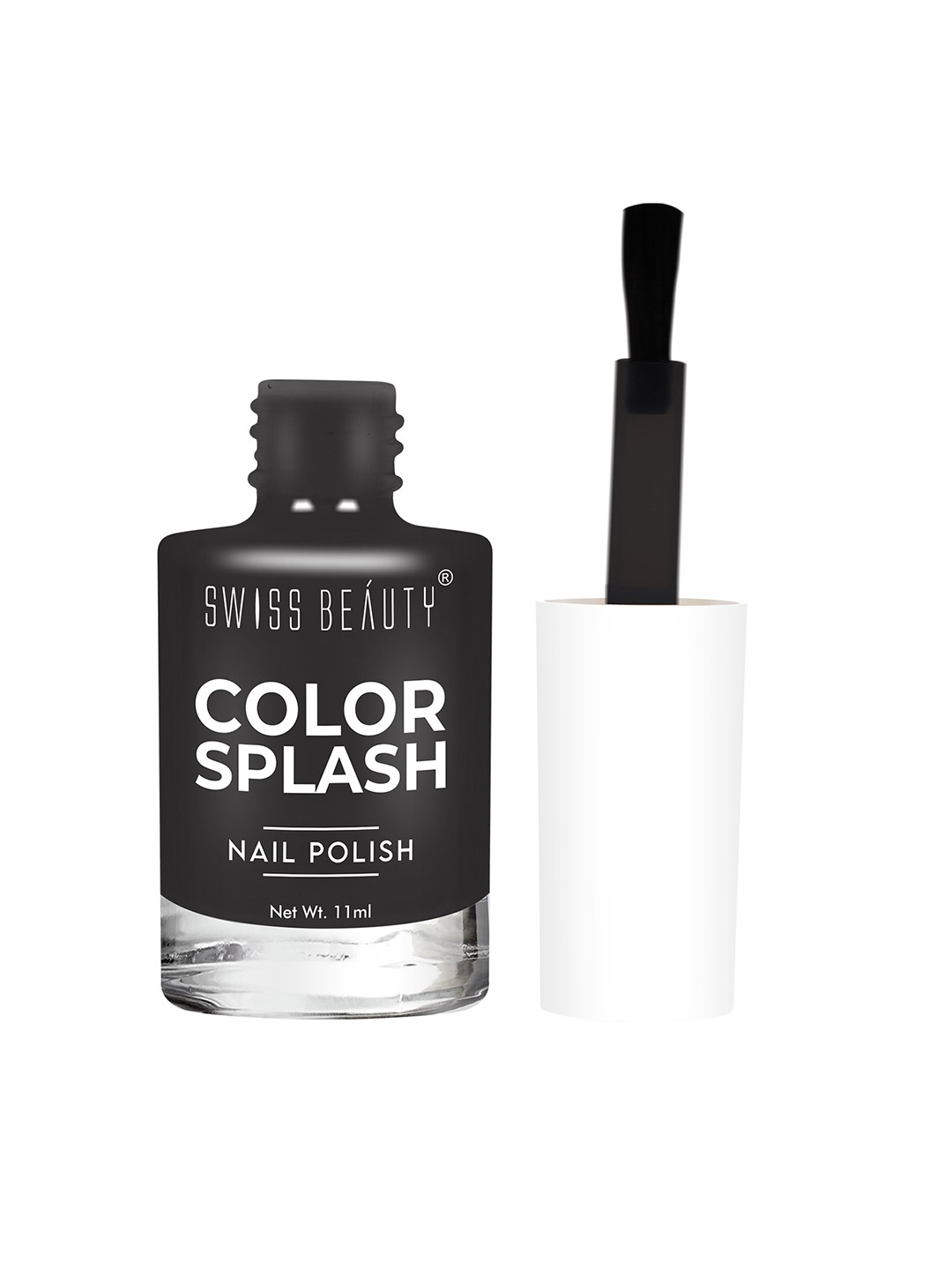 

SWISS BEAUTY Long-Lasting Quick Dry Color Splash Nail Polish - 60, Black
